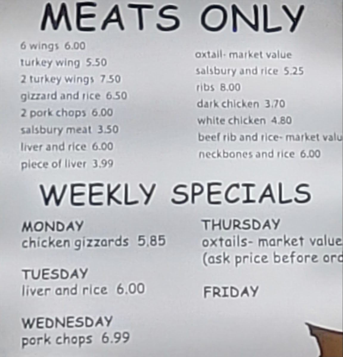 A1 Soulfood Menu - Image 2